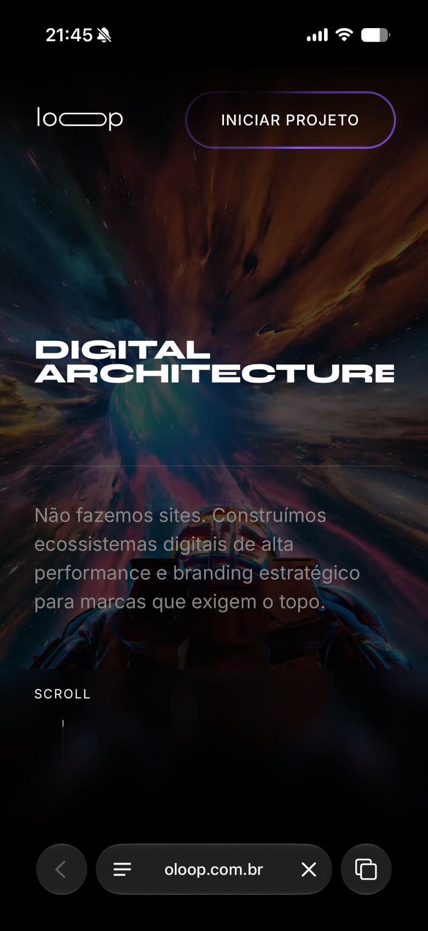 Site oLoop criado com a Nuvo AI